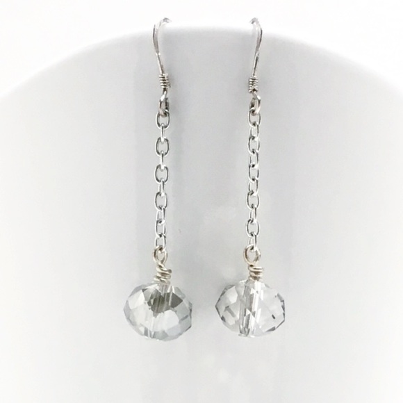 Frost & Fire Jewelry - .925 Sterling & Smoky Grey Czech Crystal Earrings